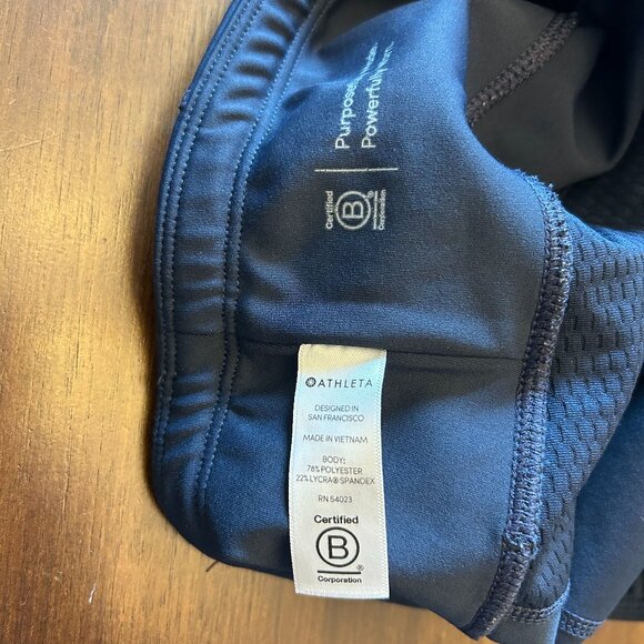 Athleta Women's Leggings Blue Pockets Size Small Tall - Size ST Mesh Panel - Picture 10 of 16